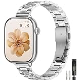 STIROLL Thin Metal Band Compatible with Apple Watch Bands for Women