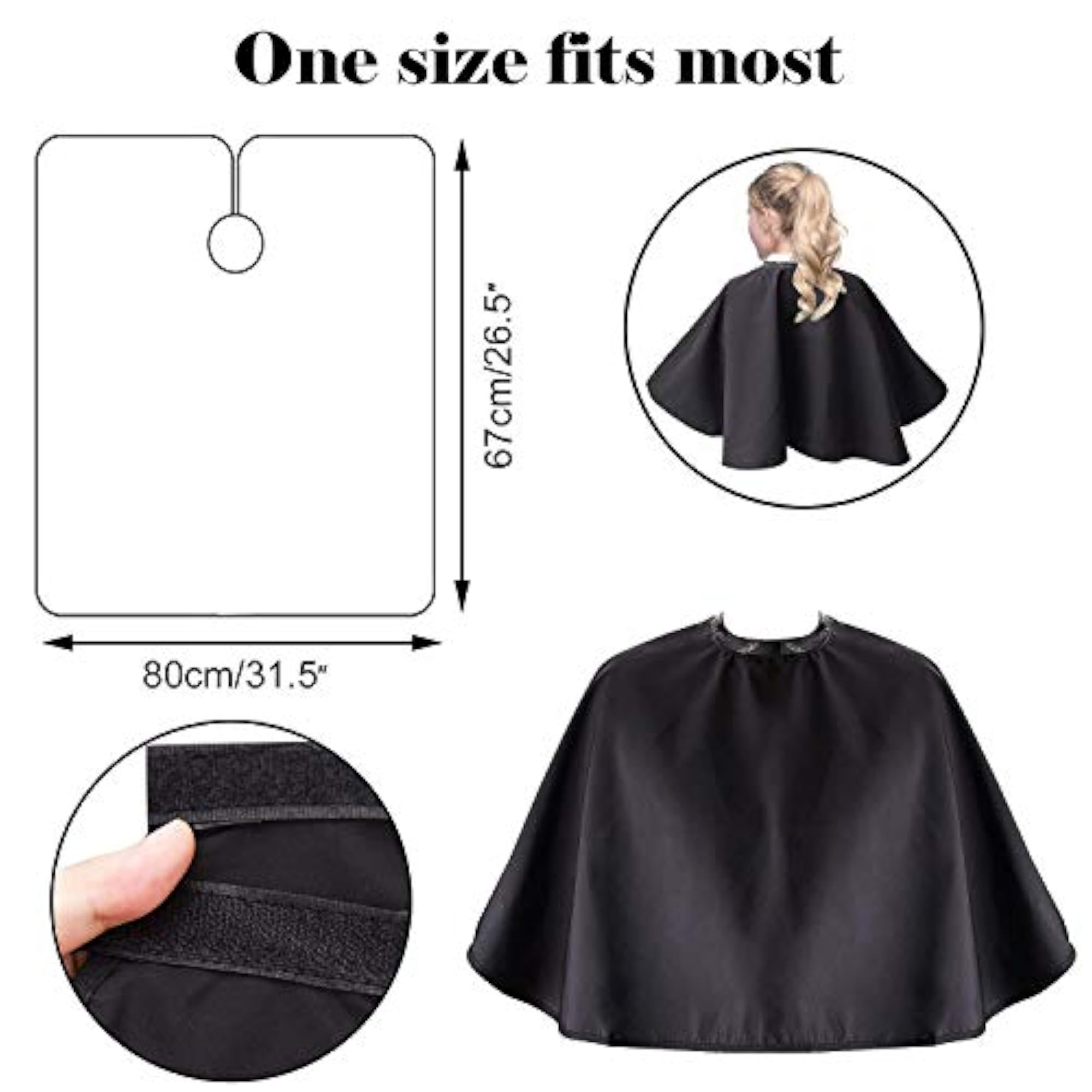 Black Waterproof Salon Hair Cutting Cape for Women