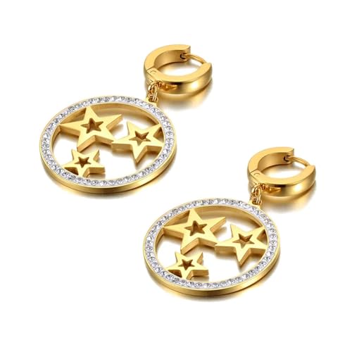 Boucles d'oreilles clou femmes WaQiH style cerceau étoile bohême