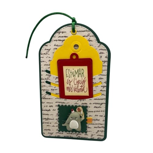 Sant Jordi - Punto de Libro Decorativo, Dragón Verde con Rosa,