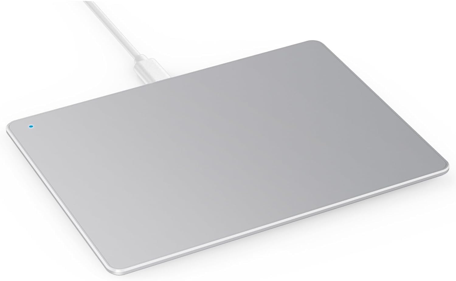 Touchpad Mouse para Windows 10/11, trackpad externo base de aluminio, navegación multitáctil con alta precisión, ratón con cable Touchpad para PC, portátil, plateado