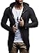 Leif Nelson Giacca di Felpa con Cappuccio Uomo Giacca Sudore Hoodie LN-8149 Nero Small
