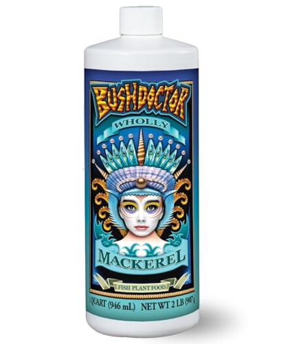 FoxFarm Bush Doctor Wholly Mackerel Fish Fertilizer, Fx14113 - Liquid Plant Nutrient for Seedlings, Transplants, and Vegetative Growth – NPK 3-1-0 (Quart)