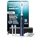 Philips Sonicare 6700 Series Electric Toothbrush - Next-Generation Sonicare Technology, Pressure Sensor, 9 Brushing Settings, SmarTimer, 21-Day Runtime, Travel Case, Navy Blue, HX7413/05