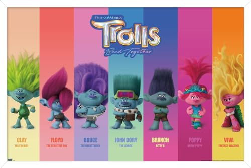 Trends International Trolls: Band Together - Perfect Harmony Wall Poster, 22.4L x 14.7W, White Framed Version