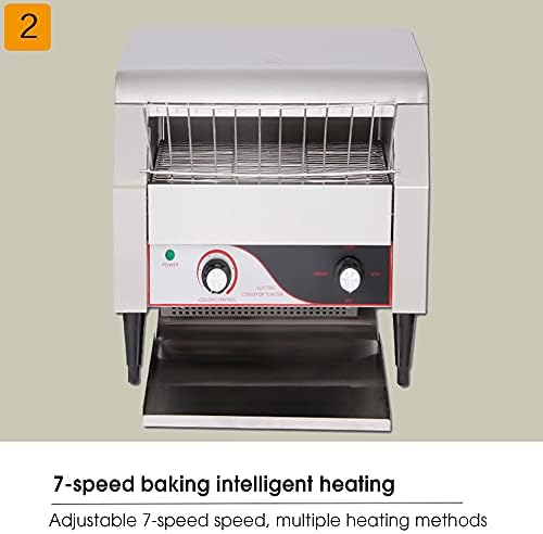Electric Conveyor Toaster | Commercial Conveyor Toaster Countertop Toasting Machine | 2240W Toasts 450 Slices an Hour | Suitable for Home Restaurant Cafe Shops | Stainless Steel