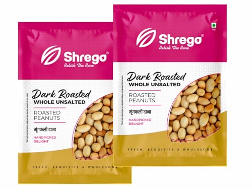 SHREGO Dark Roasted Whole Peanut Unsalted 720G, Snack & Namkeen (2X360G Vacuum Packed)