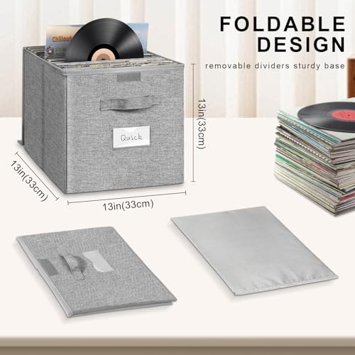 BOHEMIABY Caixa de armazenamento de discos de vinil, estojo de disco de vinil para álbum Lp, caixa d