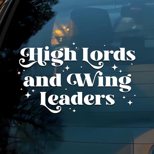 Image of High Lord and Wing Leader Car Decal Funny ACOTAR Fourth Wing Fantasy Dragon Bookish Humor Car Window Accessories Affirmations Vinyl Waterproof 6 Inches Bumper Decal Gift for Mom Dad Friend