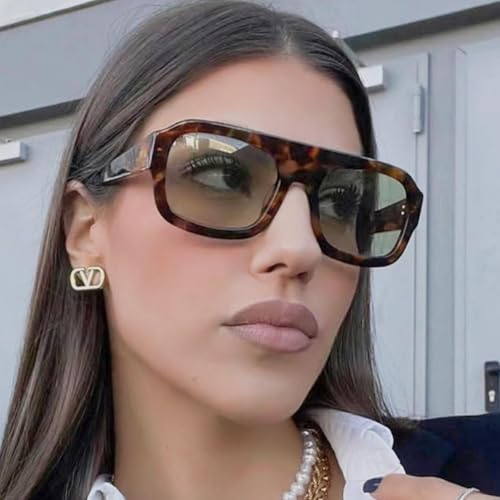 Classic Rectangular Large Frame Sunglasses for Women Fashion Retro Men2