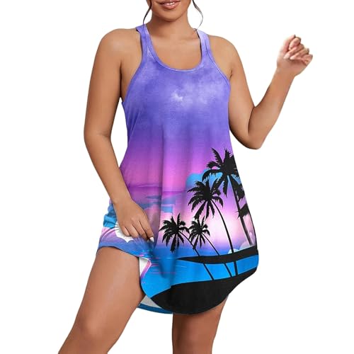 Pijama Nacimiento Casual, Cómodo, Holgado, Manga Corta, Cuello Redondo, Estampado Floral Leopardo/Estrella, Primavera/Casa, Vestido de Dormir Camisón Mujer Maritim, azul oscuro, XL