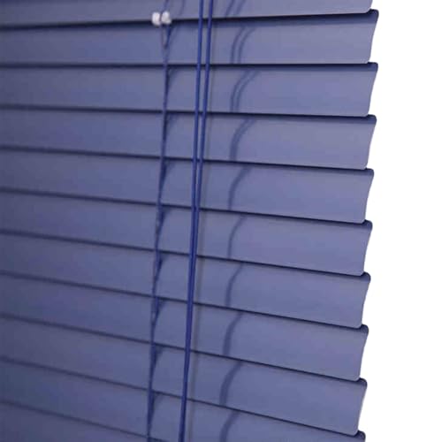 Light Blue Aluminium Metal Venetian Blinds Slat Home Office Blind Thin Slats Kitchen Blinds Blackout Shutters Child Safe Home, Customisable (115×120cm)