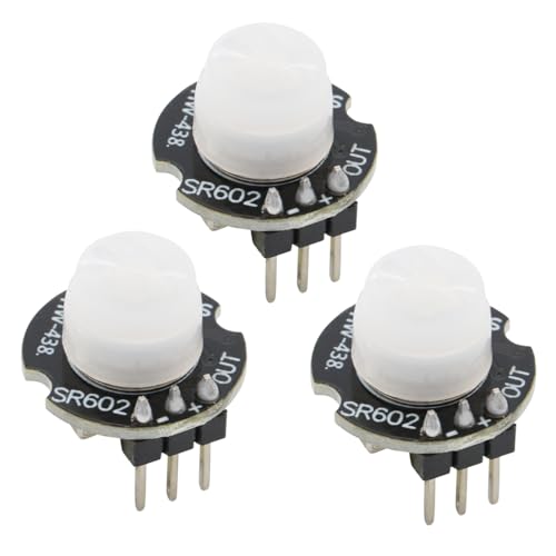 DEWOTHV Mini SR602 Module Détecteur de Mouvement CC 3,3 V-15 V Interrupteur Infrarouge Pyroélectrique Capteur à Induction Haute Sensibilité pour Arduino PI(Paquet de 3)
