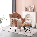Lazy Chair mit Ottomane, moderner Akzentstuhl, zeitgenössischer Lounge-Sofastuhl mit Armlehnen, Lesestuhl für Wohnzimmer, Schlafzimmer, Büro – Bild 2