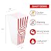 NOVELTY PLACE Plastic Red & White Striped Classic Popcorn Containers for Movie Night - 7.8" Tall x 3.8" Square (8 Pack)