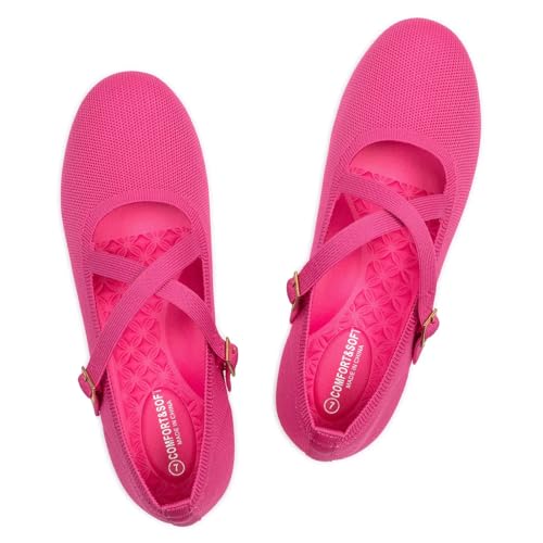 Frank Mully Women's Mary Jane Flats Knit Ballet Criss Cross Ankle Strap Flat Shoes by Frank Mully - Image 6