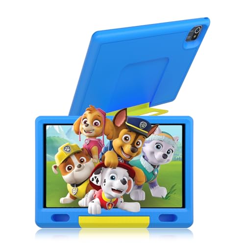 Wqplo Tablette pour Enfants 10 Pouces Android 13 64 Go 5000mAh Bluetooth IPS HD 1280 * 800 Affichage Google Services Contrôle Parental (Bleu)