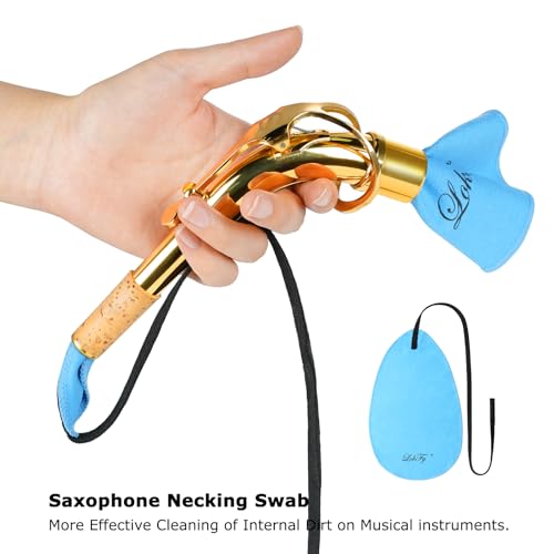 Alto/Tenor/Soprano Saxophone Cleaning Swab Kit,Clarinet Flute Trumpet Cleaning Kit with Case for Wind & Woodwind Instruments, Combo Including Sax Cleaning Microfiber Cloth,Mouthpiece Brush,Gloves - Thumbnail 3
