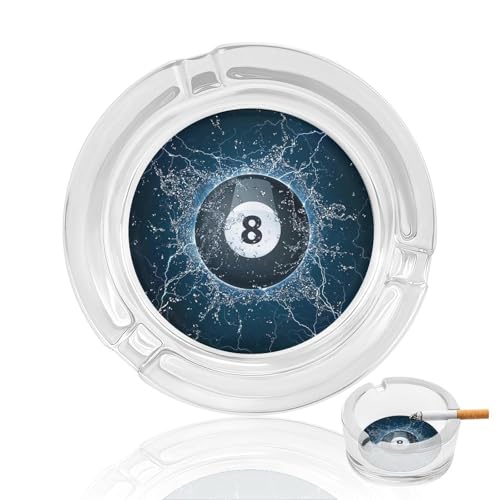 Posacenere in vetro moderno decorativo portatile da biliardo, adatto per uso interno ed esterno