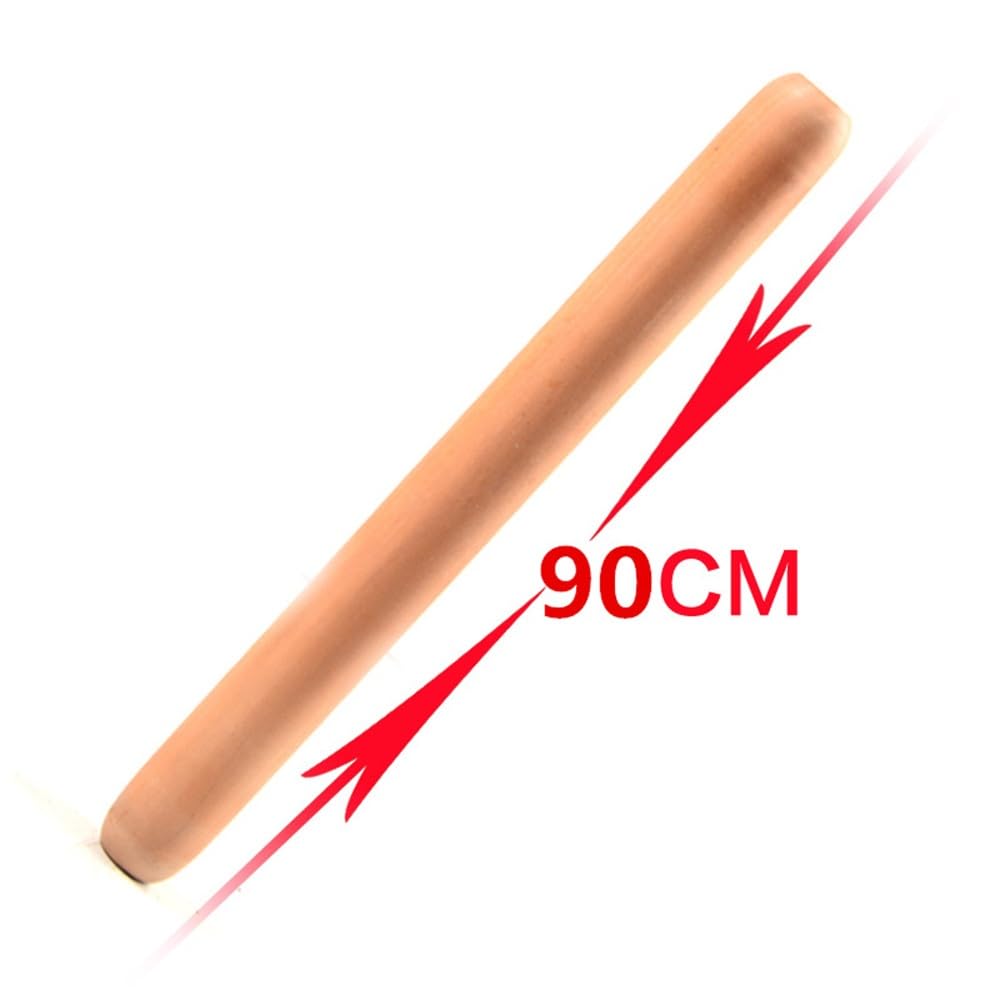 Rouleau à pâtisserie en bois épais et étendu Multicolore 90 cm de long