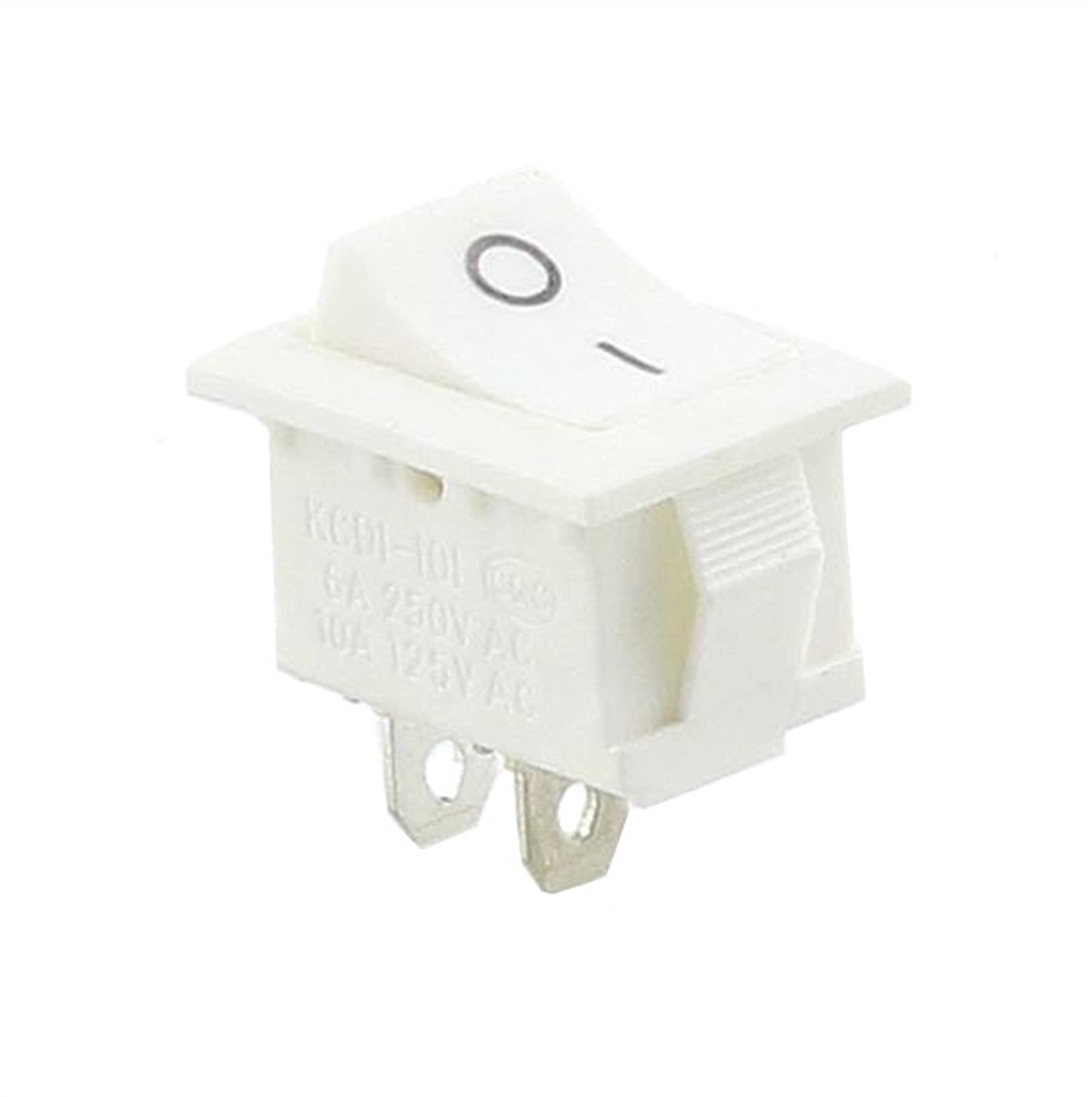 Interrupteur à bascule KCD1 blanc à 2 broches ON-OFF 6A 250V AC pour petits appareils - 3