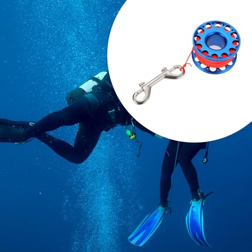 Fancyes Carretel de mergulho autônomo de 30 m, carretel de mergulho com carretel, carretel de linha