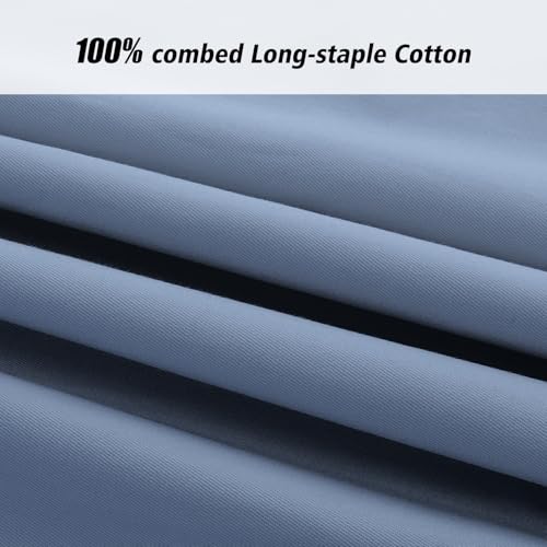 Lirex 2 Pack Pillow Cases, 100% Cotton Breathable Pillowcases Pillow Covers, 20 x 40 inch (50 x 102 cm) King Size, Light Gray Blue with Envelope Closure by Lirex - Image 3
