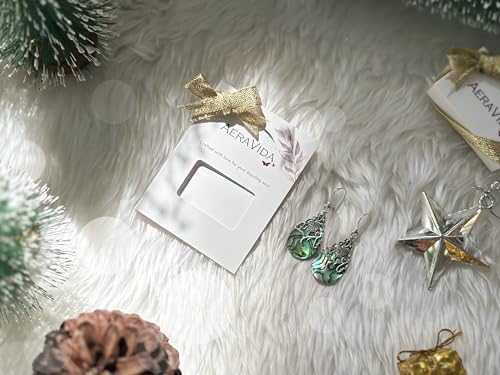 AeraVida Floral Vine Ornate Teardrop Abalone Shell .925 Sterling Silver Earrings | Abalone Earrings3