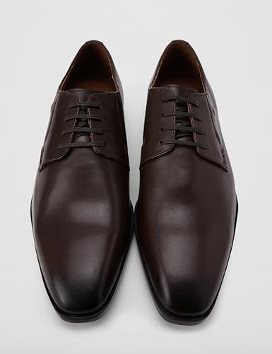 Image of Louis Philippe Men Premium Leather Breathable Lining Material Anti Slip with Heel TPR Sole Formal Derby Shoes