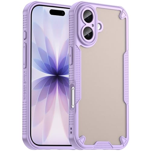 Image of Elzzi Semi-Transparent Frosted iPhone 17 Case PC + TPU Finish Protective Slim Matte Shockproof with Anti-Fingerprint Phone Back Cover for Men & Women - Lavender