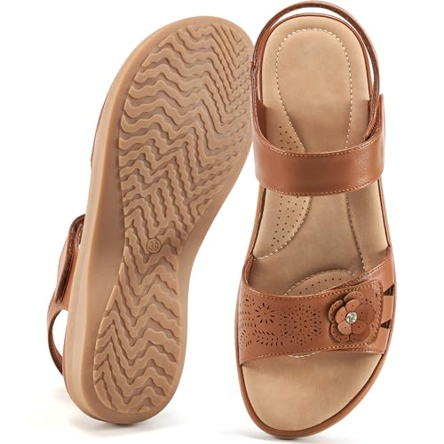 FUDYNMALC Womens Sandals Dressy Summer: Comfortable Slip On Walking Flats 2025 Orthopedic Shoes for Hiking Beach Wedding