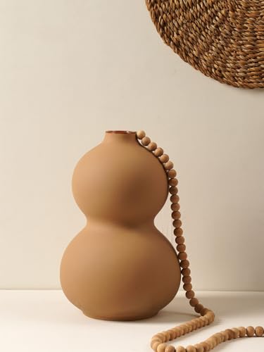 Image of PUREZENTO Oreo Big Vase Brown Matte Finish Ceramic Designer Flower Vases for Home, Decoration, Centre Table, Bedroom, Side Corner Beautiful Decorative Vases with Unique Quality
