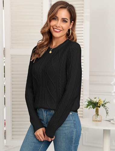 ZAFUL Christmas Sweaters for Women Snowflake Reindeer Long Sleeve Crewneck Oversized Sweater Fuzzy Knitted Pullover Tops3