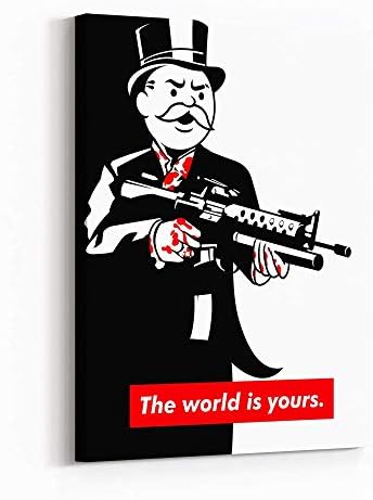 Inktuitive 'Uncle Montana' Inspirational Wall Art | Monopoly x Scarface Canvas Print | Motivational Décor for Bedroom, Living Room & Business Office | 40 x 30 Inches