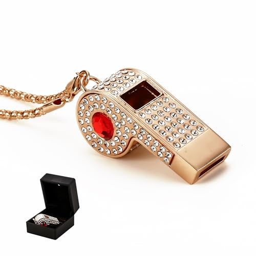 Silbato con pedrería y llavero dorado para árbitros miniatura 1