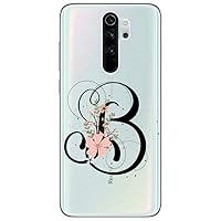 Custodia Mixroom In TPU Morbido Per Xiaomi Redmi Note 8 - Sfondo Trasparente Con Iniziale W - Stampa Di Qualità - 3
