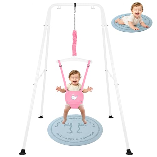 Columpios y Saltadores para Bebés Plegables con Alfombra de Yoga para 6–24 Meses