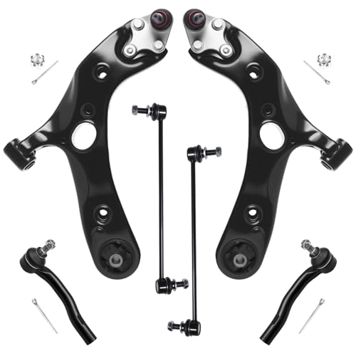 AUQDD 6Pc Front End Suspension Kit Fit For 12-18 To-yota Prius V, 17-18 Corolla iM /08-15 Sc-ion xB, 2 Lower Control Arm w/Ball Joint 2 Sway Bar Link 2 Outer Tie Rod End (# K641289 ES800341 K750043)