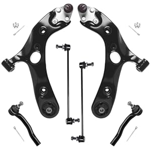 AUQDD 6Pc Front End Suspension Kit Fit For 12-18 To-yota Prius V, 17-18 Corolla iM /08-15 Sc-ion xB, 2 Lower Control Arm w/Ball Joint 2 Sway Bar Link 2 Outer Tie Rod End (# K641289 ES800341 K750043)