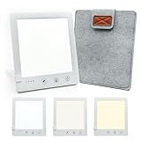 Alpenstern® Tageslichtlampe bis 10000 Lux, Lichttherapielampe zur Simulation von Tageslicht, Therapielampe daylight sad lamp, Lichtdusche inkl. Ständer, Tasche & USB-C Kabel