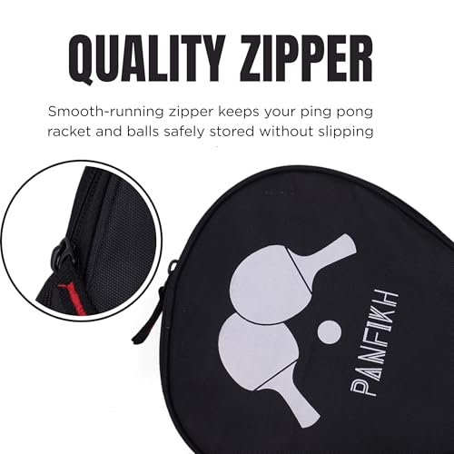 Image of Table Tennis Racket Bag with Zipper Closure, Waterproof Ping Pong Paddle Case Lightweight Racket Cover with Carrying Loop Handle, Durable Multi-Use Table Tennis Paddle Carry Bag - (Black)