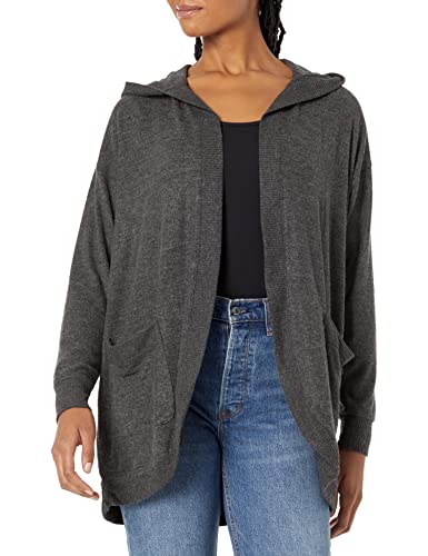 Lucky Brand Women's Cloud Jersey Cardigan, Charcoal Heather, Xx-Large #TOP4