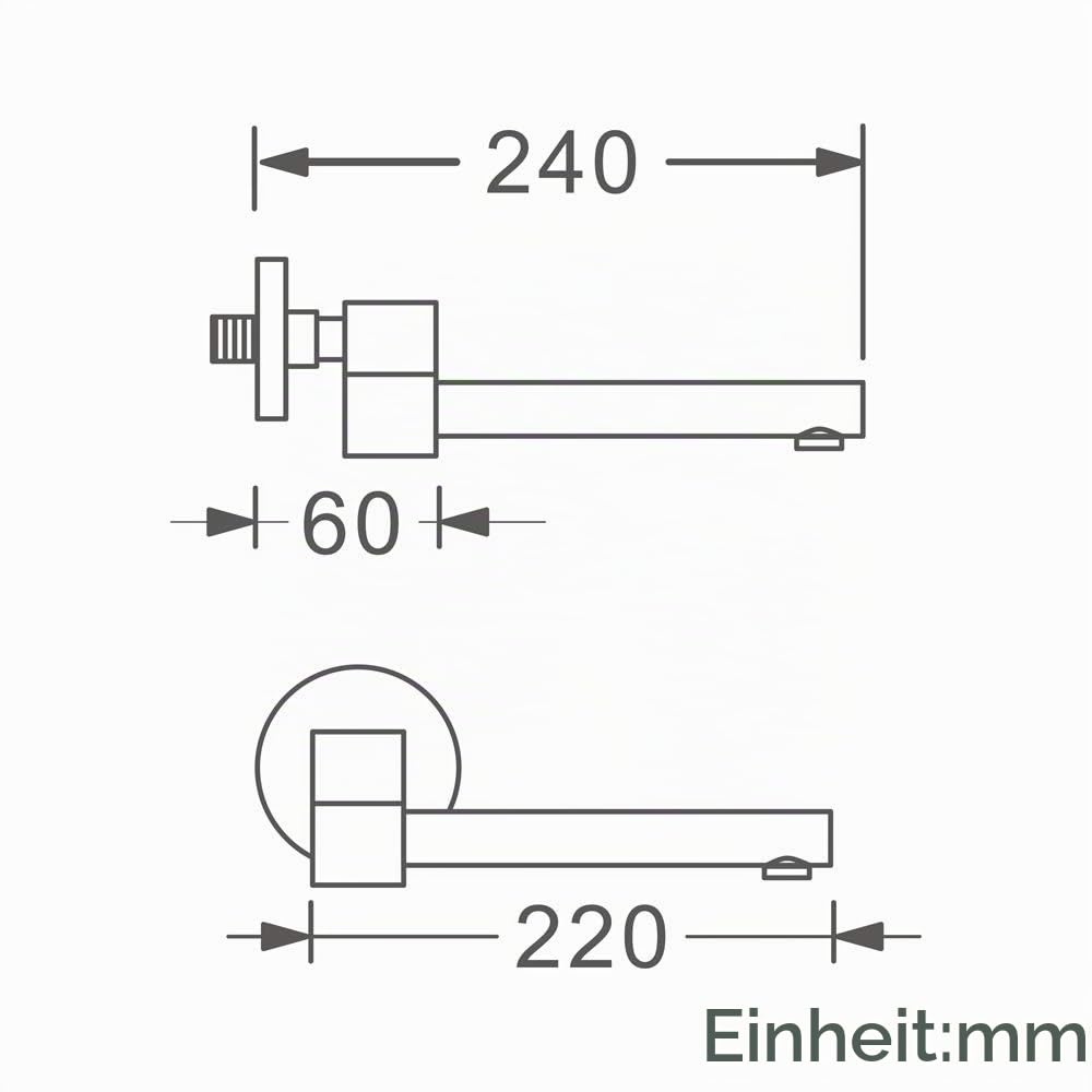 Wanneneinlauf 1/2 Zoll Badewanneneinlauf 180° Schwenkbarer Messing