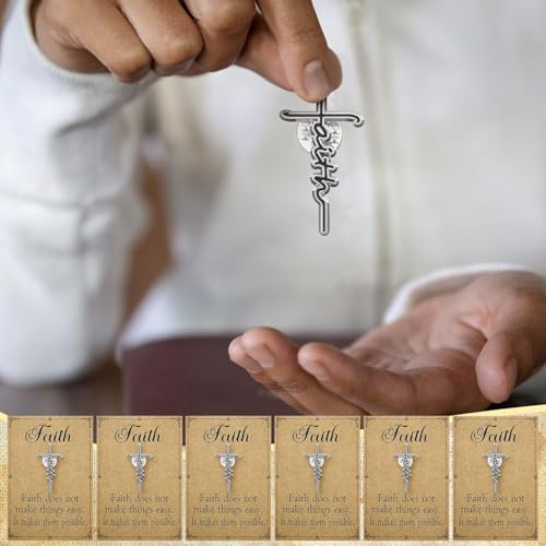 50 Pcs Faith Cross Hard Enamel Pin Gifts Christian Badge Brooch with Cards Religious Lapel Pin Inspiration Enamel Lapel Metal Badge Brooch Appreciation Religious Gifts for Backpacks Jackets4