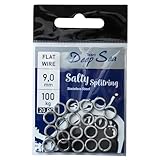Team Deep Sea Salty Splitring Stainless Steel - Hohe Tragkraft - Verwindungsfrei - Ideal für Norwegen Angeln (9mm - 100kg - 20Stück)