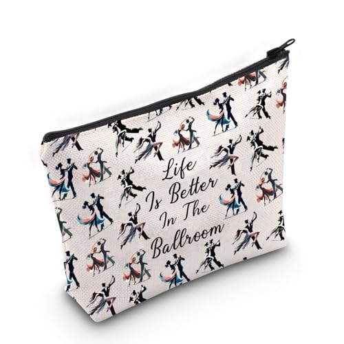 JXGZSO Dance Lover Life Is Better in the Ballroom Makeup Bag - Ballroom Dance Organizer for Tango...