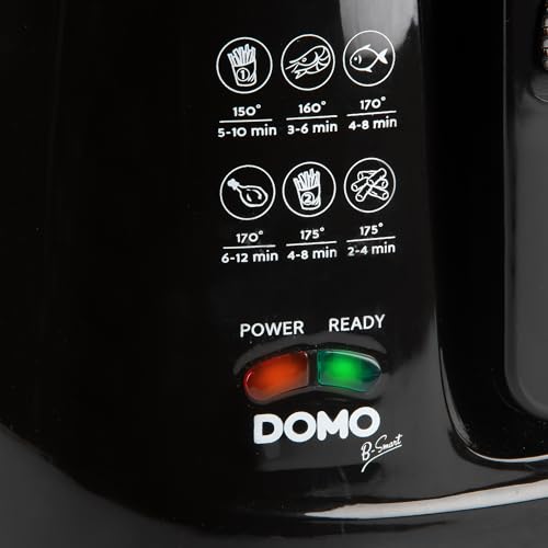 DOMO DO461FR Fritteuse - 2,5 L - mit Sichtfenster - 1800 W - Schwarz