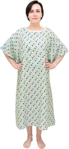 3-Pack 3XL Hospital Gowns with IV Snaps Telemetry Pocket – Unisex Oversized Reusable Patient Gowns for Men and Women – Comfortable Washable Medical Gowns
