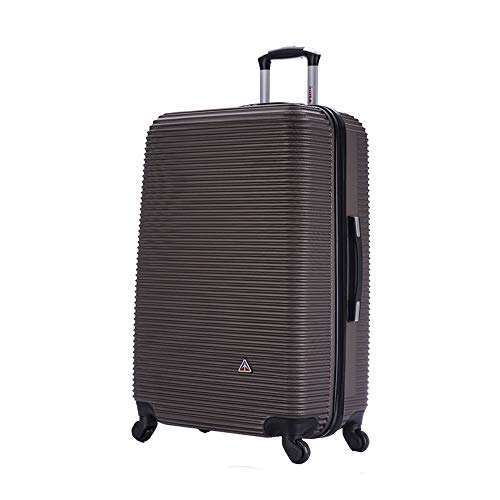 InUSA ROYAL Hardside Spinner Luggage with Ergonomic Handles | Spacious Travel Suitcase with Four Spinner Wheels and Studs | 28 Inch Large Hardside Spinner Luggage | Brown