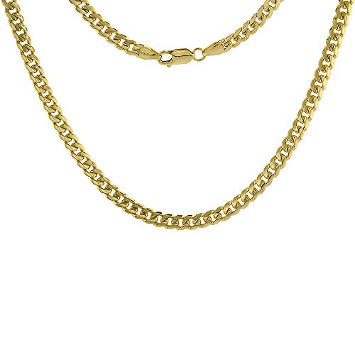 Solid 14k Gold 6mm Miami Cuban Link Chain Necklace for Men and Women 20 inch